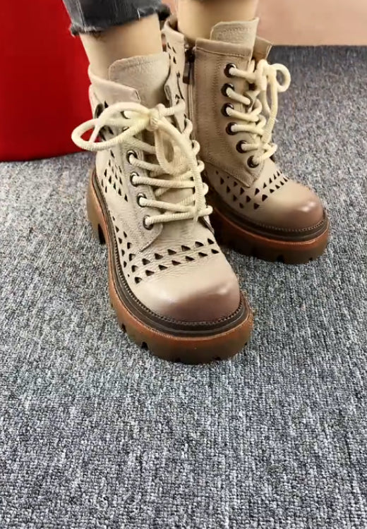 Retro hollow breathable leisure boots