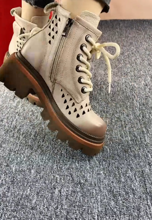Retro hollow breathable leisure boots