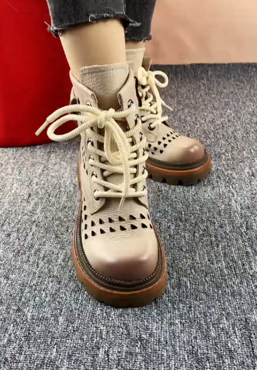 Retro hollow breathable leisure boots