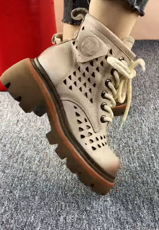 Retro hollow breathable leisure boots