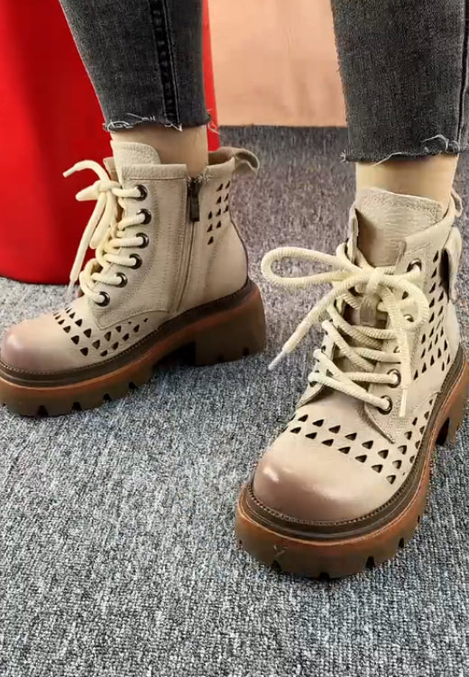 Retro hollow breathable leisure boots