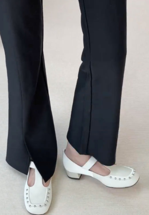 White rivet casual leather shoes