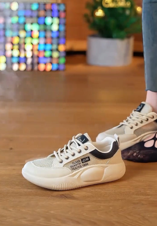 reathable cowhide sole casual shoes