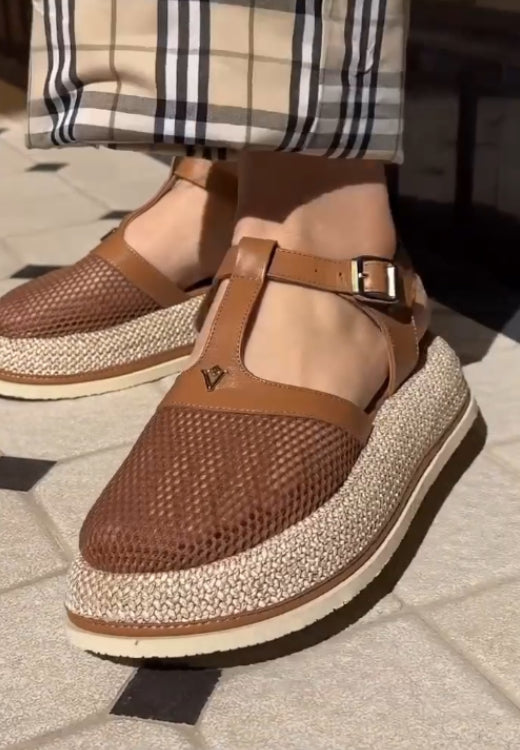 Fashion breathable thick-soled fishnet casual shoes