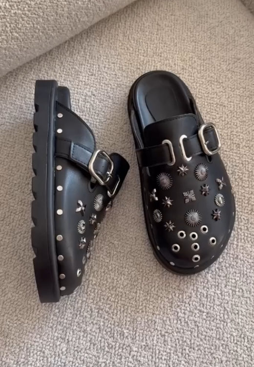 Metal-Trimmed Leather Birkenstocks