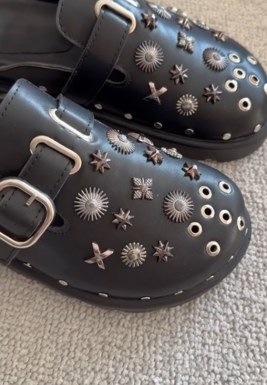 Metal-Trimmed Leather Birkenstocks