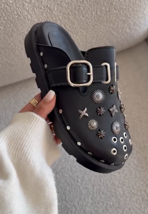 Metal-Trimmed Leather Birkenstocks