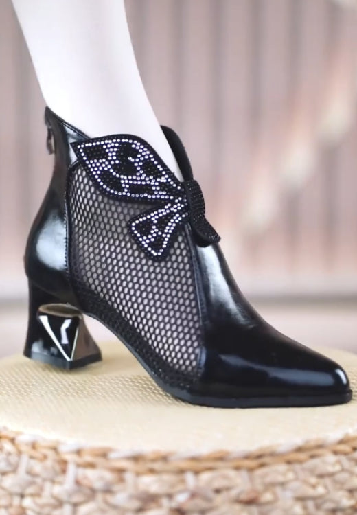 Pointed rhinestone hollow fashion sandals women's boots