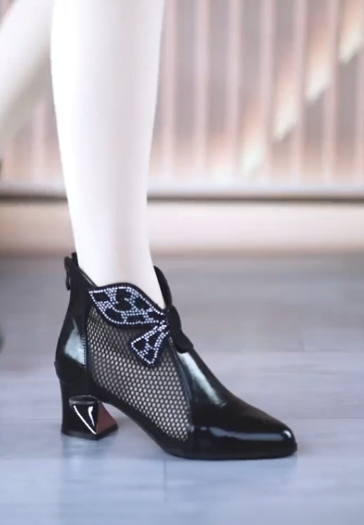 Pointed rhinestone hollow fashion sandals women's boots