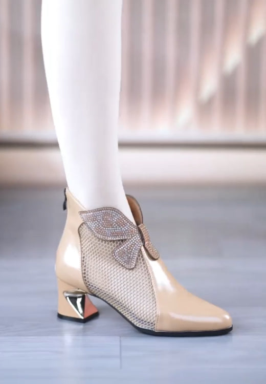 Pointed rhinestone hollow fashion sandals women's boots