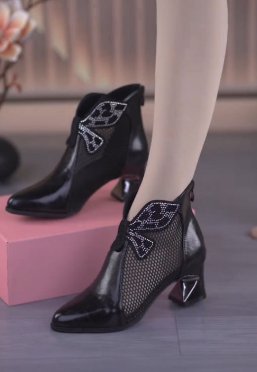 Pointed rhinestone hollow fashion sandals women's boots