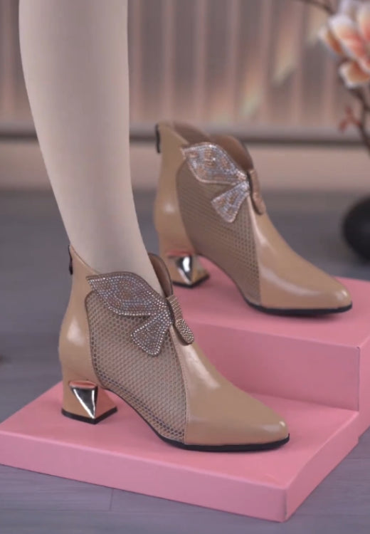 Pointed rhinestone hollow fashion sandals women's boots