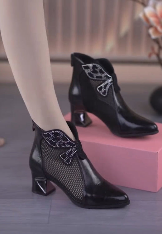 Pointed rhinestone hollow fashion sandals women's boots