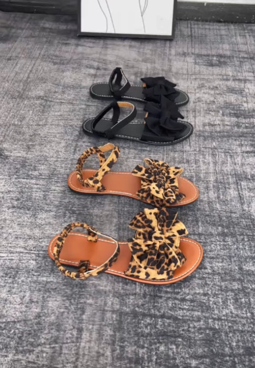 Big bow flat sandals
