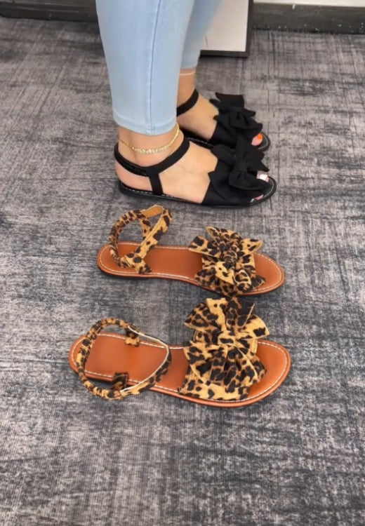 Big bow flat sandals