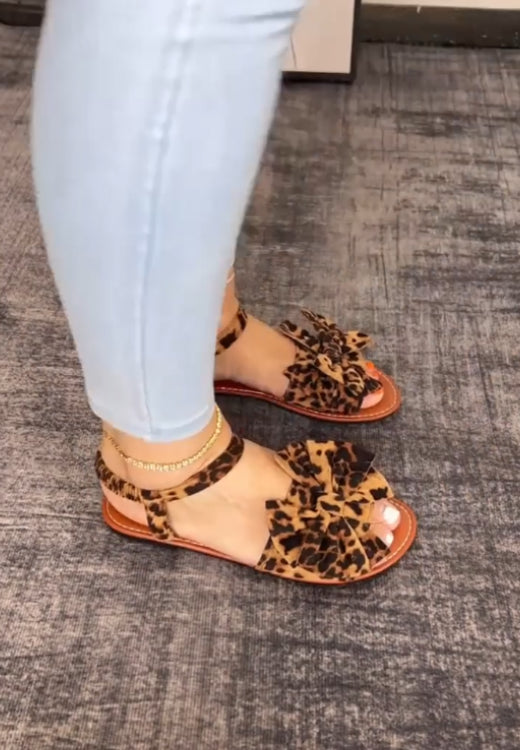 Big bow flat sandals