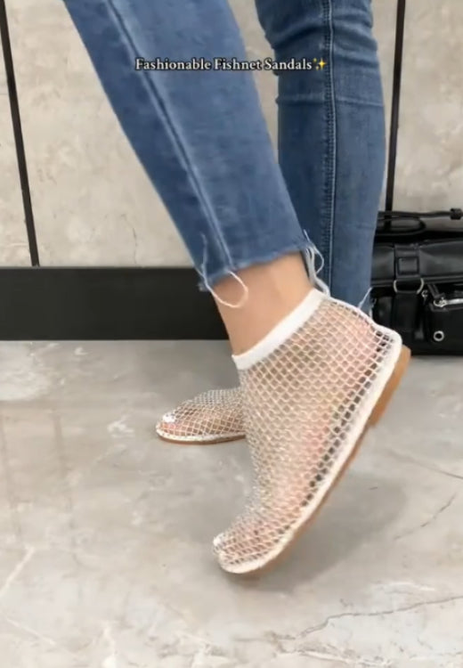 Fashionable Fishnet Sandals