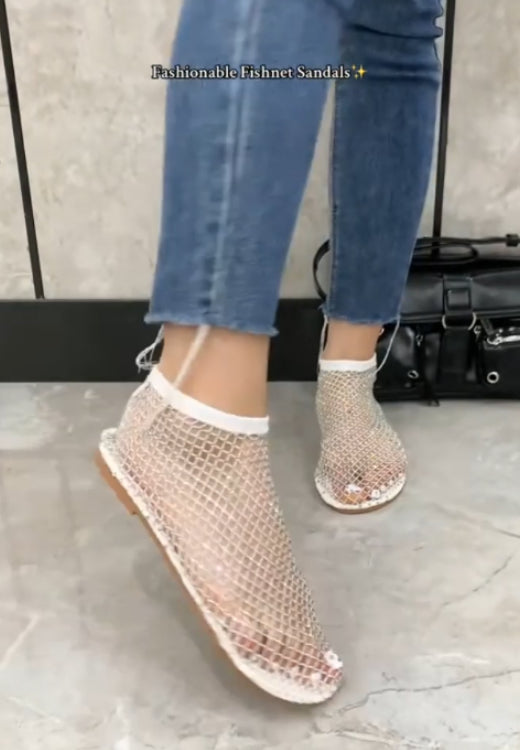 Fashionable Fishnet Sandals