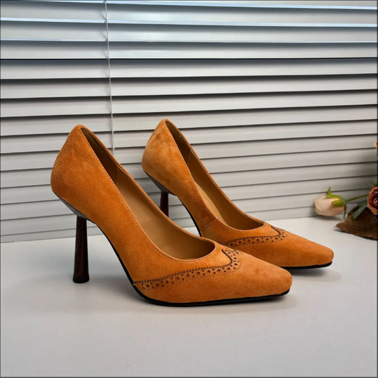 2025 New Spring and Autumn Style French Casual Shoes with Fine Heel and Small Square Head