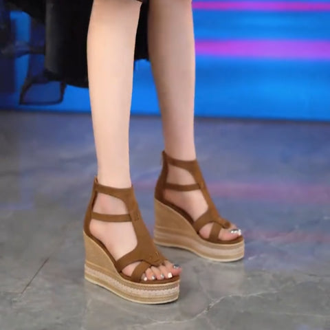 Summer 2025 New High-heeled Light Wedge gladiator sandals