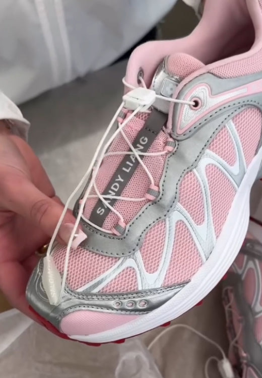 Pink print color matching casual breathable casual sports shoes