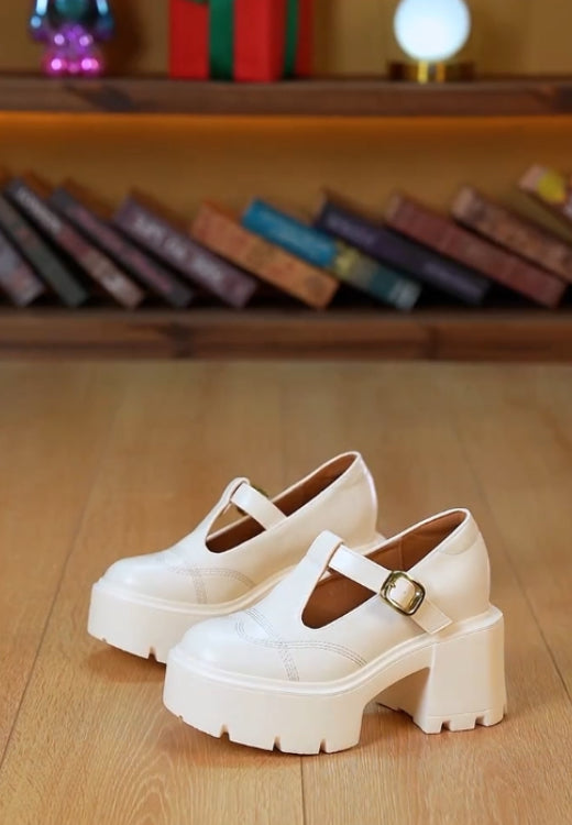 Elegant Roman high heel casual leather shoes