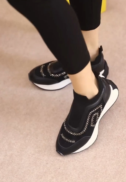 Fashion diamond maze elastic casual shoes
