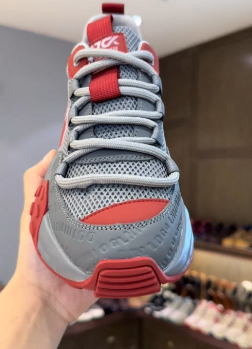Color matching check breathable casual shoes