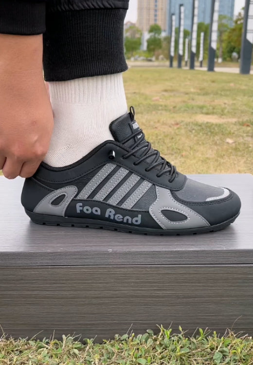Men's casual shoes with grey letters