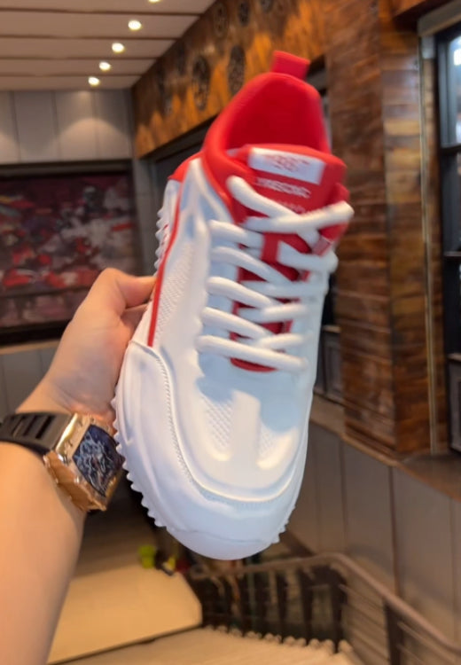 Men's letter printed white casual shoes