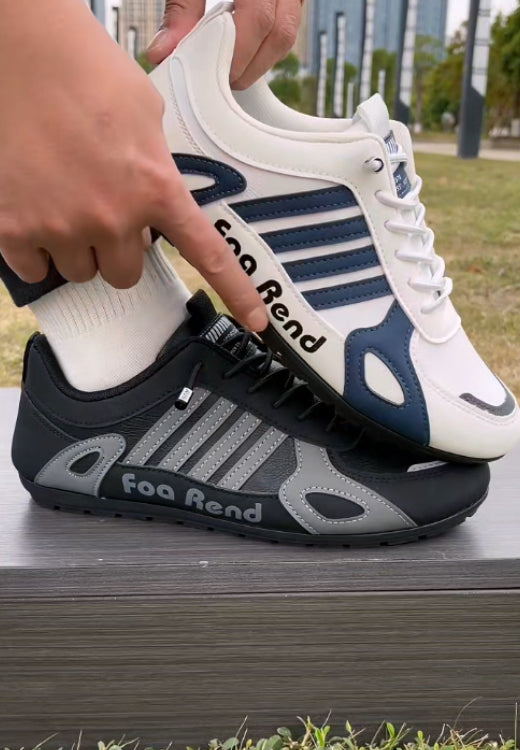 Men's casual shoes with grey letters