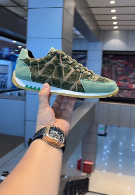 Men's fashion tricolor Leopard casual shoes