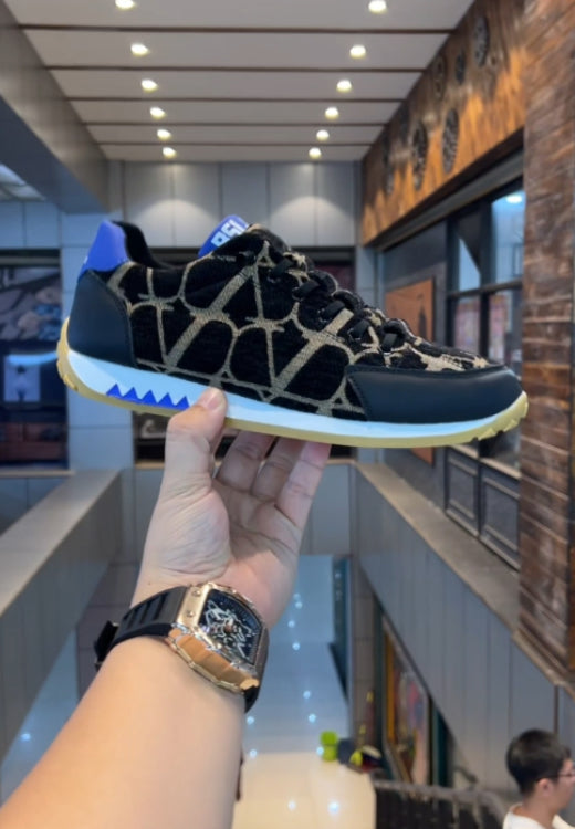 Men's fashion tricolor Leopard casual shoes