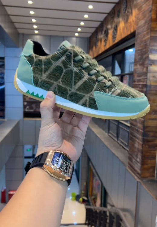 Men's fashion tricolor Leopard casual shoes