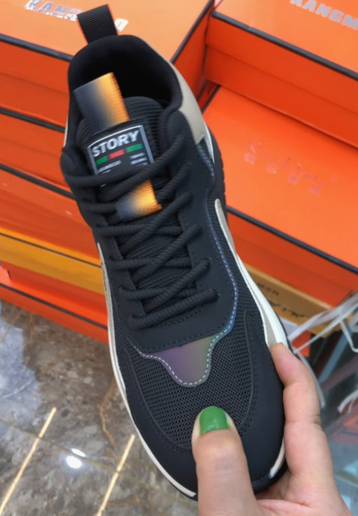 Men's orange toe color matching casual shoes