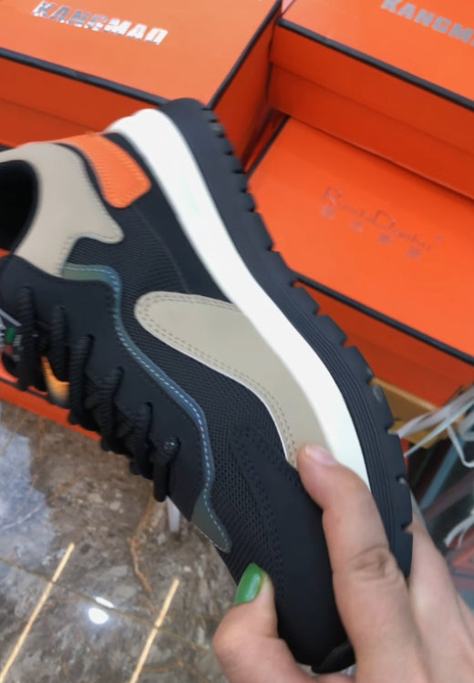 Men's orange toe color matching casual shoes