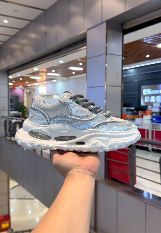 Men's white air cushion letter printed casual shoes