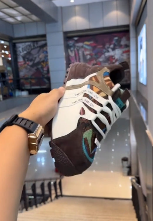 Men's ice cream color matching increased platform casual shoes