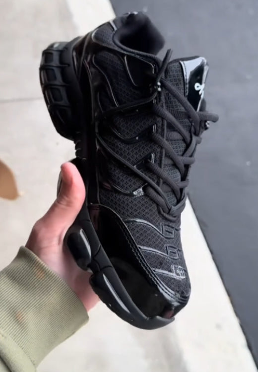 Black air cushion smash-proof and comfortable work shoes