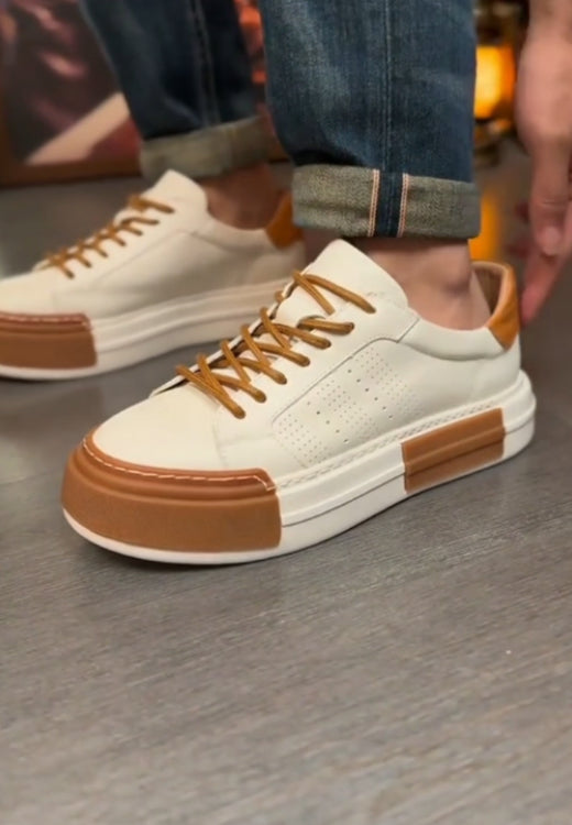 Men's slash handmade leather casual shoes