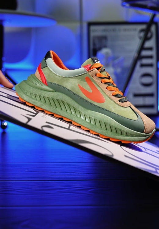 Men's green flame heightening casual shoes
