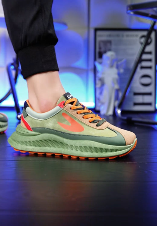 Men's green flame heightening casual shoes