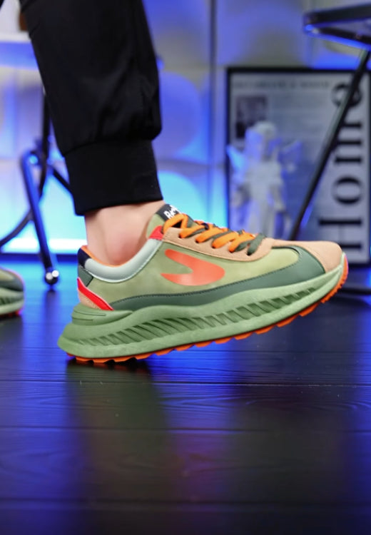 Men's green flame heightening casual shoes