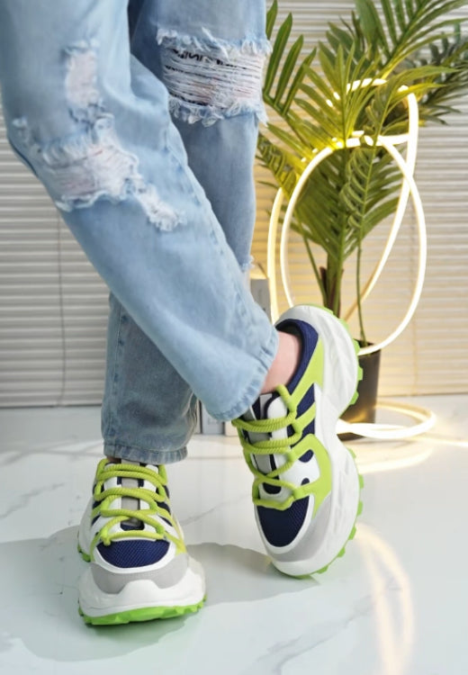 Men's fluorescent green fashion slippers sneakers