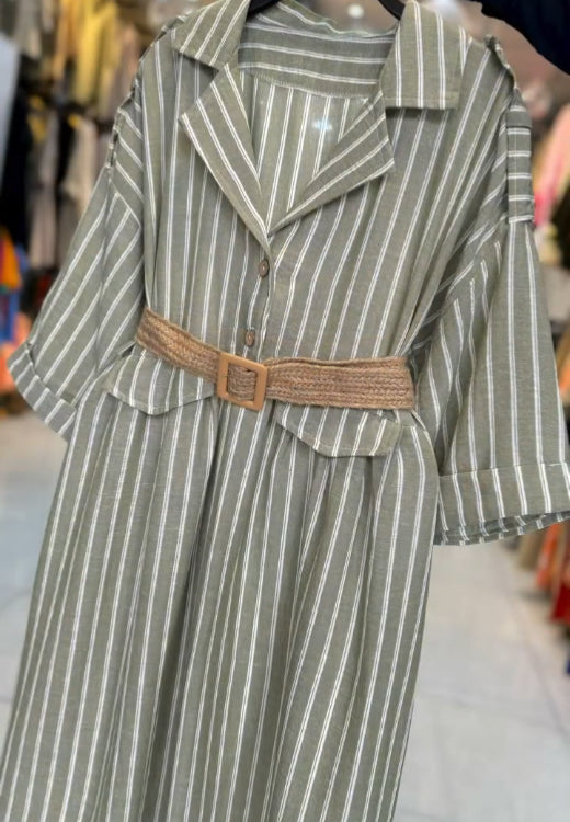 Elegant striped polo neck shirt skirt
