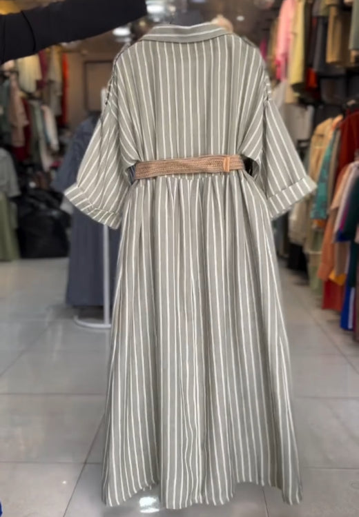 Elegant striped polo neck shirt skirt