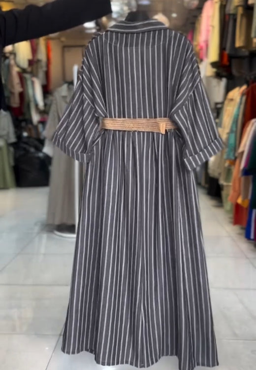 Elegant striped polo neck shirt skirt