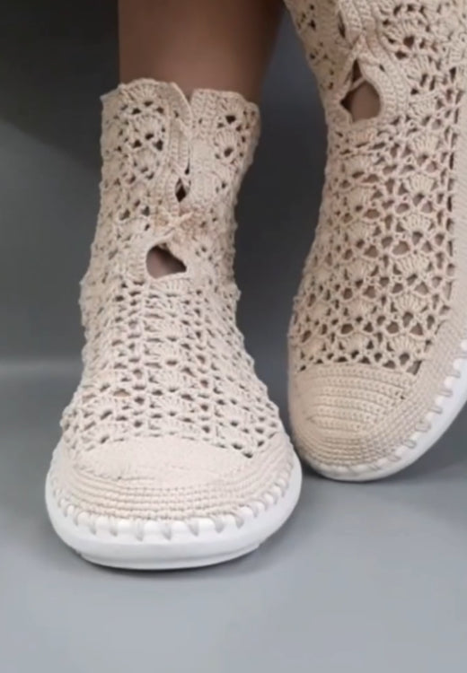 High-top washable extremely light woven cloth shoes