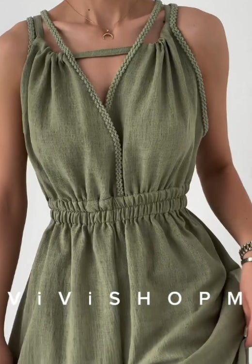 Summer suspender strapless jumpsuit