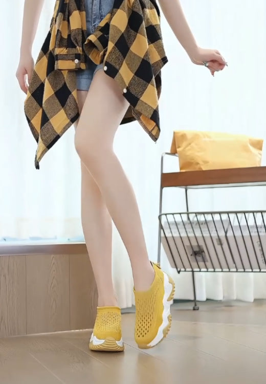 Zipper hollow low-top casual shoes